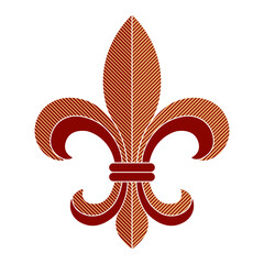 Fleur de lis heraldic lily hatched ornament clip art © Formatoriginal