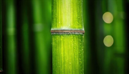 Close-up of vibrant green bamboo stalks in a natural environment.