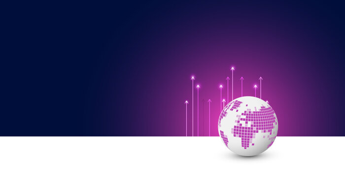 mondo, frecce, elaborazione dati, invio dati, concetto informatica, digitale, 