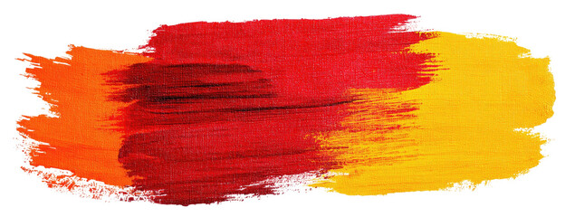 Abstract colorful brushstrokes of orange, red, and yellow on a black background