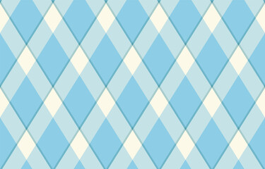 Fototapeta premium Argyle pattern of geometric rhombus. Harlequin check wallpaper design. Classic diamond shaped textile material for web background, print fabric clothing, sweater, wrapping paper, gift card, invitation