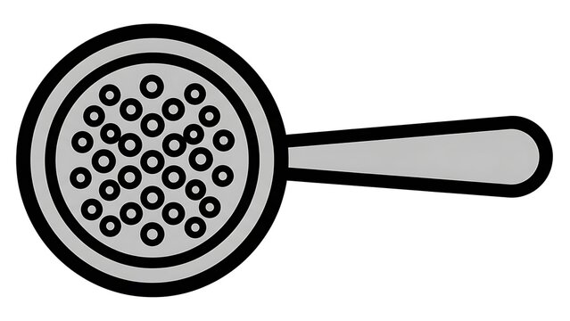 Black and White Kitchen Sifter Illustration.