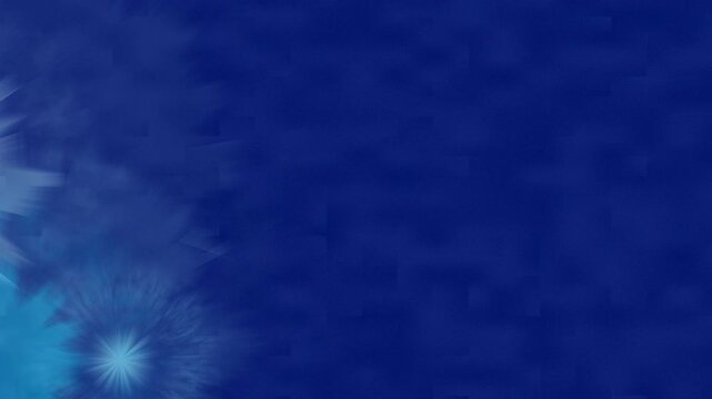 Abstract blue-toned composition with blurred, radial bursts of light in the upper left