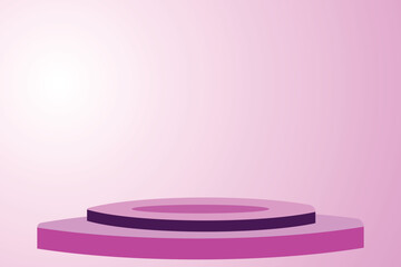 Pink Gradient Podium Stage Background with Circular Platform for Product Display Mockup