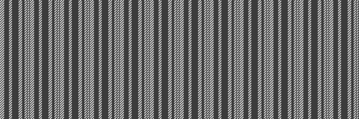 Postcard fabric pattern stripe, rustic vertical lines textile. Marketing vector seamless texture background in grey and white colors.