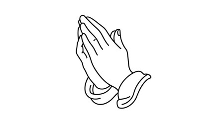 Obraz premium Shaded Drawing of Praying Hands Gesture