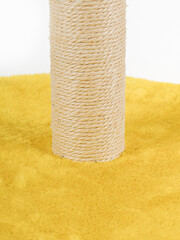 Scratching post for cats is isolated on a white background. Game for cats.