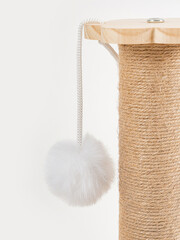 Scratching post for cats is isolated on a white background. Game for cats.