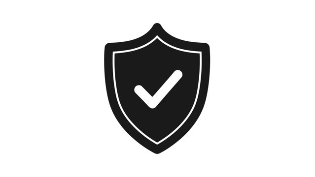 Black Shield Icon with White Checkmark.