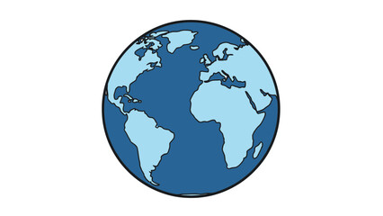 Blue Globe Earth Illustration.