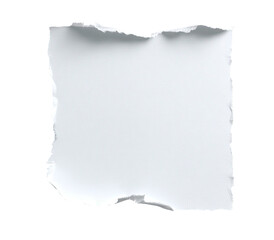 Obraz premium Square piece of torn white paper with frayed edges against a black background