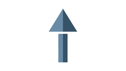 Fototapeta premium Blue Arrow Icon Pointing Upwards Sign.