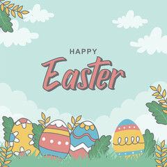 Flat background for easter day celebration