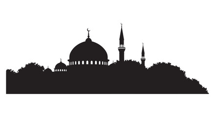 Ramadan Mosque Silhouette Decoration Element