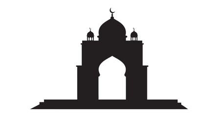 Ramadan Mosque Silhouette Village Courtyard Design