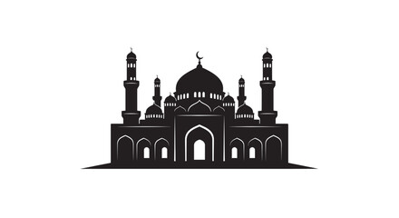 Ramadan Island Mosque Silhouette Design