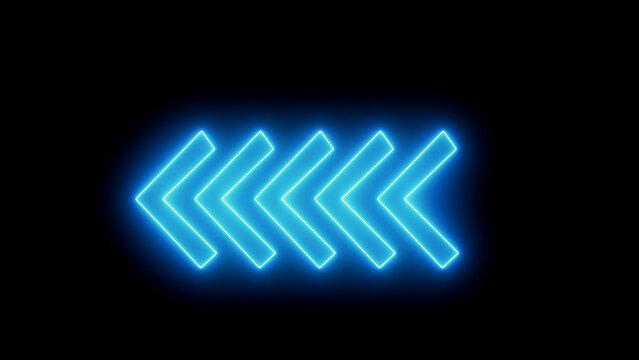 Neon blue directional arrow signal icon