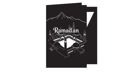 Ramadan Mosque Silhouette Greeting Card Design