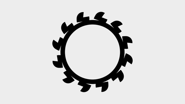 Circular saw blade with sharp teeth white background