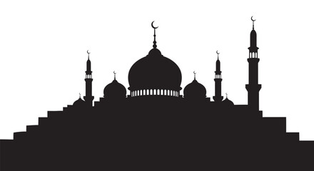 Ramadan Mosque Silhouette Emblem Icon