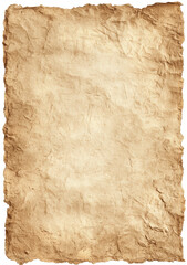 A tattered parchment with a weathered appearance and irregular edges