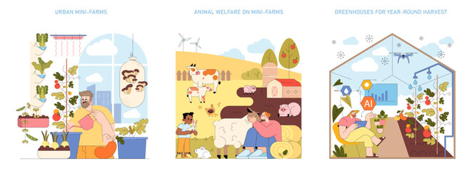 Obraz premium Urban Mini-Farms and Sustainable Agriculture Concepts