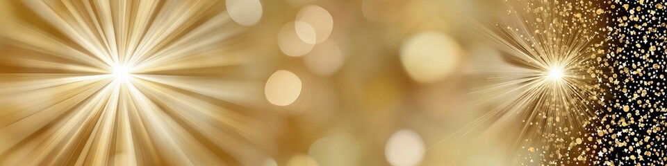 Obraz premium Radiant Backdrop with Golden Light Bursts and a Glimmering Atmosphere for a Festive Celebration