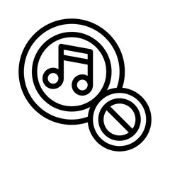 no music line icon