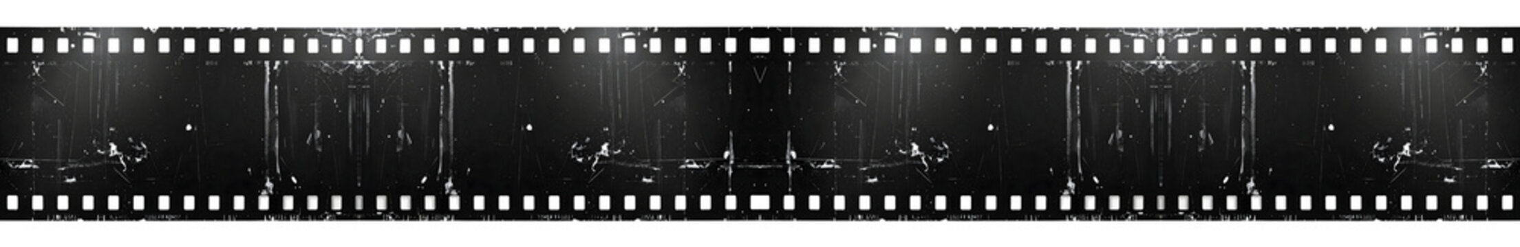 Collection of 35mm photographic film with exposed frames, Set of png on transparent background