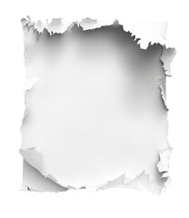 Naklejka premium Torn white paper with jagged edges and subtle shadows on a black background