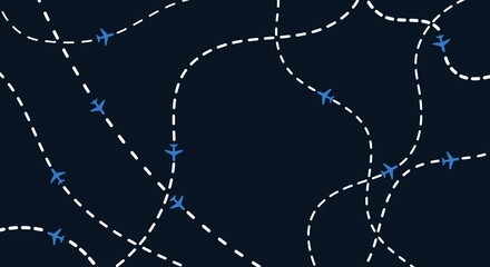 Travel way of airplane, airport travel way map pointer background, route way location of airplane, airplane travel path,	
