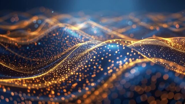 Digital background perfect for tech processes, neural networks, artificial intelligence, data transfer and encryption, digital archives, sound and graphic presentations, science, education	
