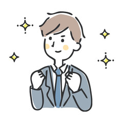 ガッツポーズするビジネスマン
