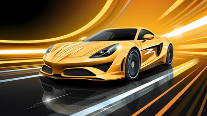Obraz premium Colorful Vector Illustration of Sleek Silver Aerodynamic Sports Car