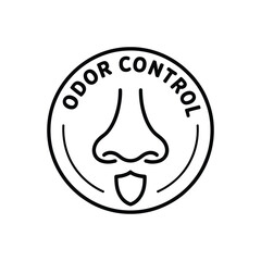 Obraz premium Odor control logo with nose and shield emblem air fresh symbol