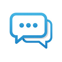 Blue chat bubble isolated isolated on a transparent background