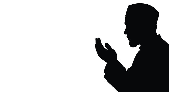 Family Ramadan Prayer Silhouette Cutout Decoration