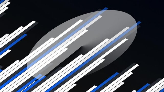 Abstract composition with horizontal lines, a large oval shape, and a dark, gradient background