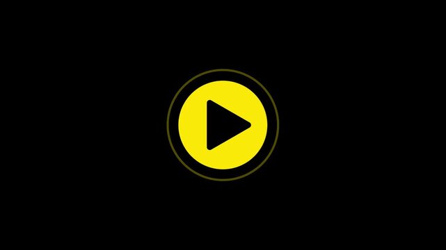 Yellow play button icon centered on a solid black background