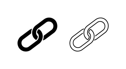 Solid and outline icons of linked chain segments, symbolizing connection and strength © Al Rafi