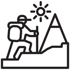 Hiking Outline Icon