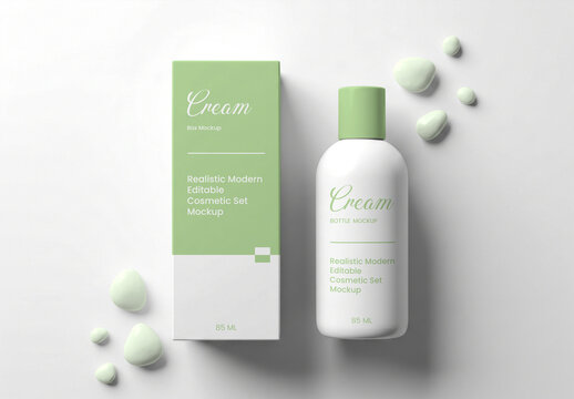 Cosmetic Cream Bottle Packaging Mockup