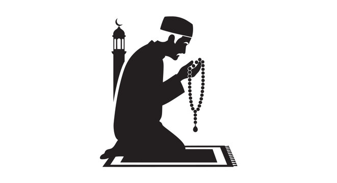 Ramadan Silhouette Ending Salam and Quran