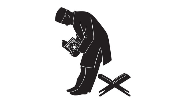 Ramadan Prayer Silhouette Group Worship Scene