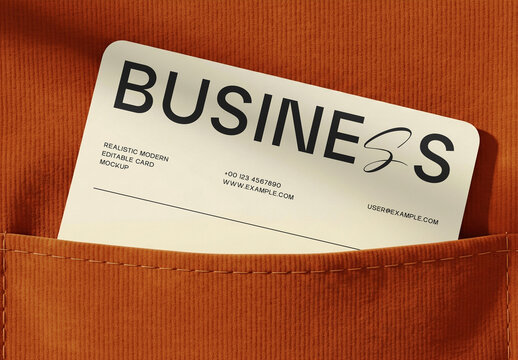 Business Card Mockup in Pocket