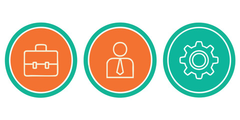 Business Icons: A set of clean, minimalist icons symbolizing key elements of business, work and professional life. Perfect for design projects.