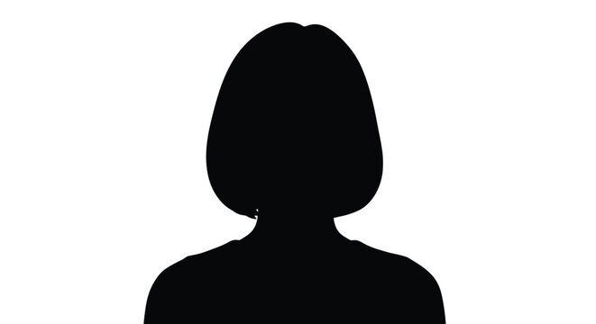 Silhouette of a woman with a short bob haircut 