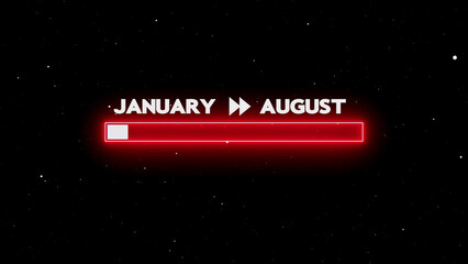 January to august progress bar loading