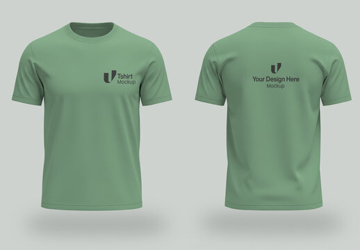 Front and Back Men's T-Shirt Mockup