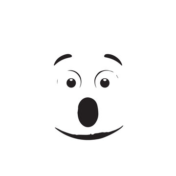 Surprised face emoji illustration featuring wide eyes and open mouth on a white minimalist background.